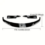 Front Bumper Lip Spoiler Car Diffuser Splitter Bumper Bodykits black