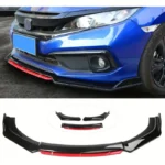 4pcs Premium ABS Car Front Bumper Lip & Spoiler Splitter Kit