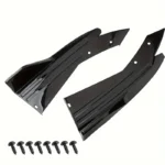 1 Pair Car Rear Bumper Spoiler Lip Carbon Fiber Wing black