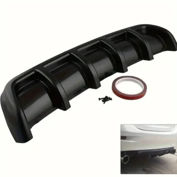 Universal Car Rear Bumper Spoiler Diffuser Shark Fin Tail Wing black