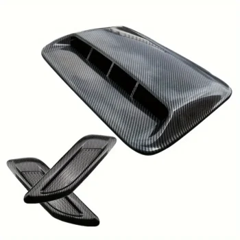 3pcs ABS Car Hood Ventilation Scoop Glossy Black
