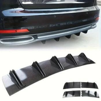 Universal Car Rear Bumper Lip ABS Rear Shark Chassis Fin Bumper Carbon fiber